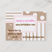 Carte de visite mignon de boulangerie de rose et (Dos)