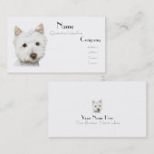 Carte de visite mignon de chien de Westie (Devant / Derrière)