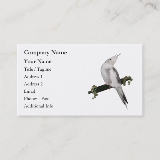 Carte de visite mignon de Cockatiel (Devant)