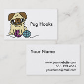 Carte de visite mignon de crochet de carlin de (Devant / Derrière)