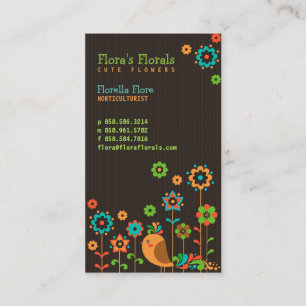 Carte de visite mignon de fleuriste d'horticulteur
