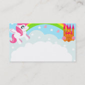 carte de visite mignon de licorne (Dos)