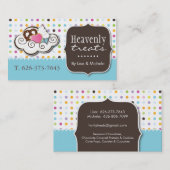 Carte de visite mignon de petit gâteau, de bretzel (Devant / Derrière)