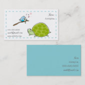 carte de visite mignon de tortue et d'oiseau de (Devant / Derrière)