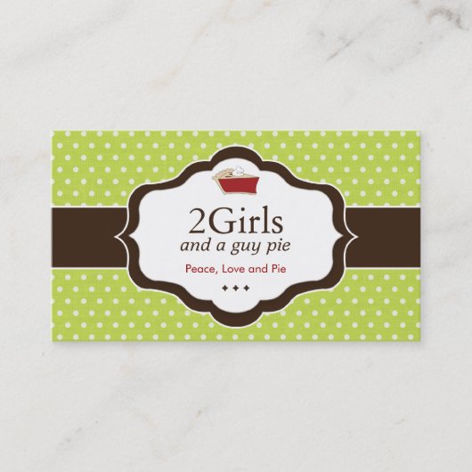 Carte de visite mignon de tranche de tarte (Devant)