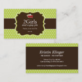 Carte de visite mignon de tranche de tarte (Devant / Derrière)