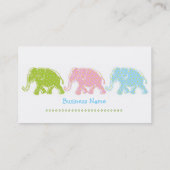 Carte de visite mignon d'éléphants (Dos)