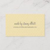 CARTE DE VISITE mignon élégant rose pastel jaune p (Dos)