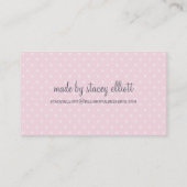 CARTE DE VISITE mignon élégant rose pastel pâle bé (Dos)