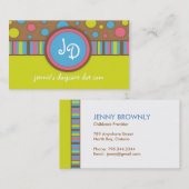 Carte de visite mignon et lunatique (Devant / Derrière)