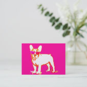 Carte De Visite Mignon Frenchie Bulldog avec lunettes de soleil (Debout devant)