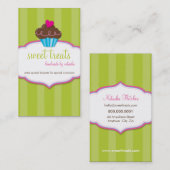 CARTE DE VISITE mignon gras cupcake citron vert ro (Devant / Derrière)