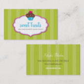 CARTE DE VISITE mignon gras cupcake citron vert ro (Devant / Derrière)