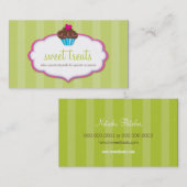 CARTE DE VISITE mignon gras cupcake citron vert ro (Devant / Derrière)