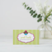 CARTE DE VISITE mignon gras cupcake citron vert ro (Debout devant)