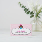 CARTE DE VISITE mignon gras cupcake pastel rose (Debout devant)