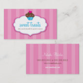 CARTE DE VISITE mignon gras cupcake rose (Devant / Derrière)