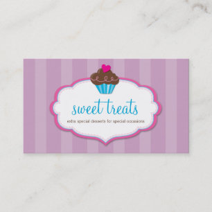 CARTE DE VISITE mignon gras cupcake rose violet