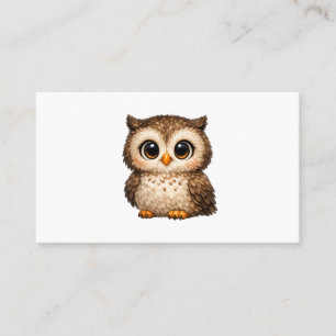 Carte De Visite Mignon Hibou Fluffy Gros Yeux Dessin Animé Art Num