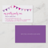 CARTE DE VISITE :: mignon lapin rose violet (Devant / Derrière)