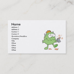 Carte De Visite mignon monstre ivre vert idiot
