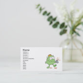 Carte De Visite mignon monstre ivre vert idiot (Debout devant)