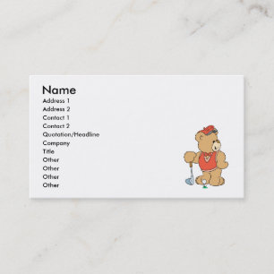 Carte De Visite Mignon ours de golf
