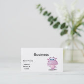 Carte De Visite mignon petit hippopotame triste (Debout devant)