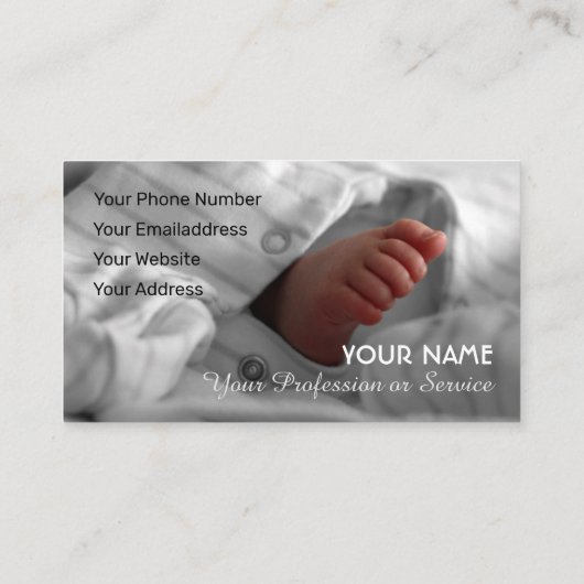 Carte de visite mignon pour vos services bébé (Dos)