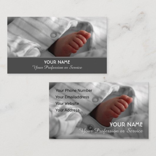 Carte de visite mignon pour vos services bébé (Devant / Derrière)