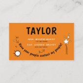 Carte De Visite Mignonne Amuse Orange Playdate Maman Amis Appeler (Dos)