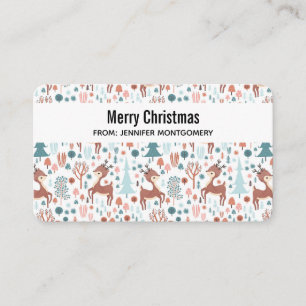 Carte De Visite Mignonne cerf en Forêt Whimsical Noël Motif