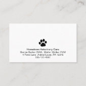 Carte De Visite Mignonne Chien Soins pour animaux de compagnie Rap (Dos)