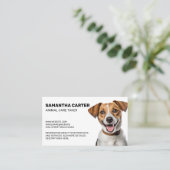 Carte De Visite Mignonne chiot blanc Brown (Debout devant)