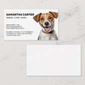 Carte De Visite Mignonne chiot blanc Brown (Devant / Derrière)