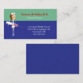 Carte de visite mignonne d'infirmière (Devant / Derrière)