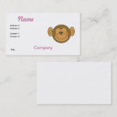 Carte De Visite Mignonne face de singe idiot (Devant / Derrière)