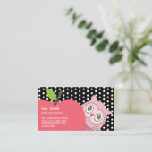 Carte De Visite Mignonne fille Hibou et Tuteur de pomme (Debout devant)