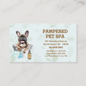 Carte De Visite Mignonne Français Bulldog Pet Groomer Spa (Devant)