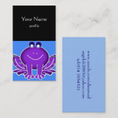 Carte De Visite mignonne grenouille pourpre (Devant / Derrière)