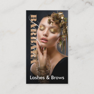 Carte De Visite Mignonne lashes et Brosse Maquillage Artiste Salon