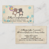 Carte De Visite mignonne lollipop ours amis cave faire affaires (Devant / Derrière)