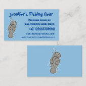 Carte De Visite Mignonne manatée bébé avec bulles illustration (Devant / Derrière)