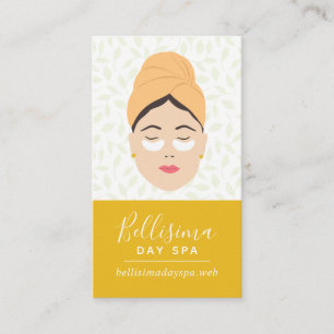Carte De Visite Mignonne Masque Yellow Oye Lady Spa Professionnel