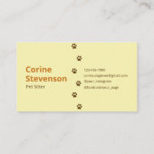 Carte De Visite Mignonne Moderne Orange Animaux assis Chien Marche (Dos)