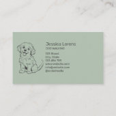 Carte De Visite Mignonne Moderne Sauge Vert Chien Sitter, Marcheur (Dos)