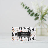 Carte De Visite Mignonne Motif de chiot à chien roux français (Debout devant)