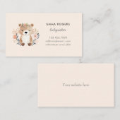 Carte De Visite Mignonne Ours Teddy Boho Babysitter Nanny (Devant / Derrière)