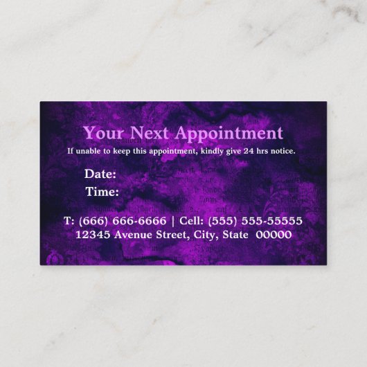 Carte De Visite Mignonne parties scintillant or violet foncé (Dos)