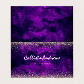 Carte De Visite Mignonne parties scintillant or violet foncé (Extérieur déplié)